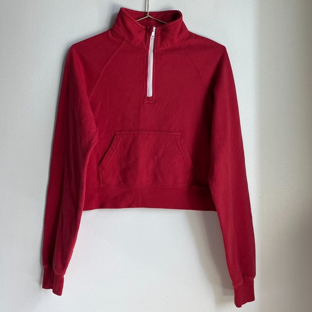Brandy Melville cropped quarter zip sweater